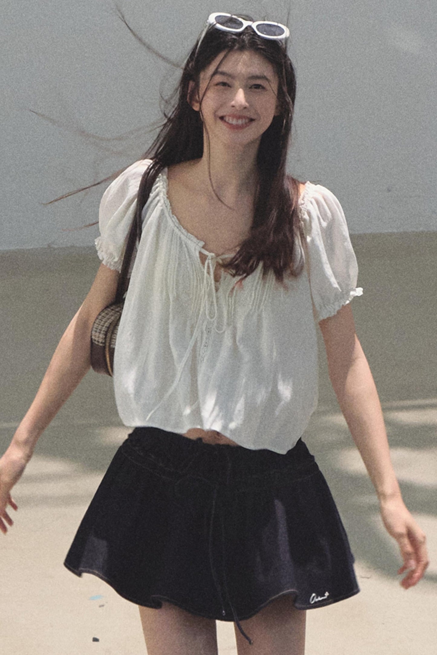 Embroidered Puffy A-Line Skirt