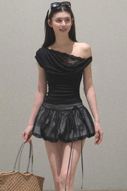 Floral Peplum Culottes Skirt Set