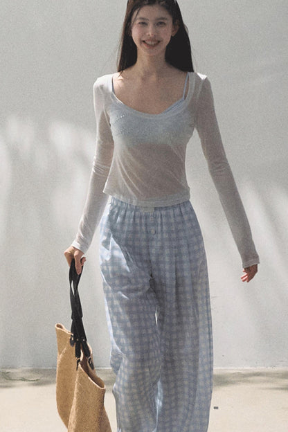 Wide-Leg Tencel Hemp Pants