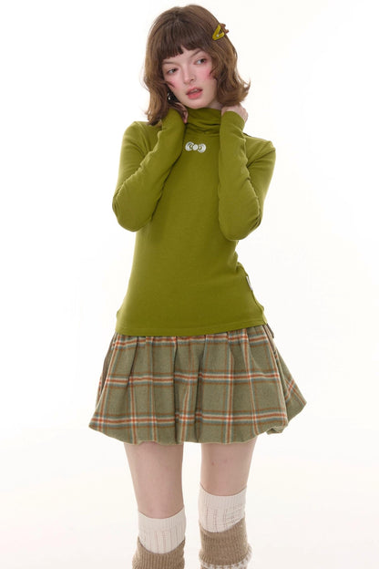 Autumn Retro High Neck Knitted Top