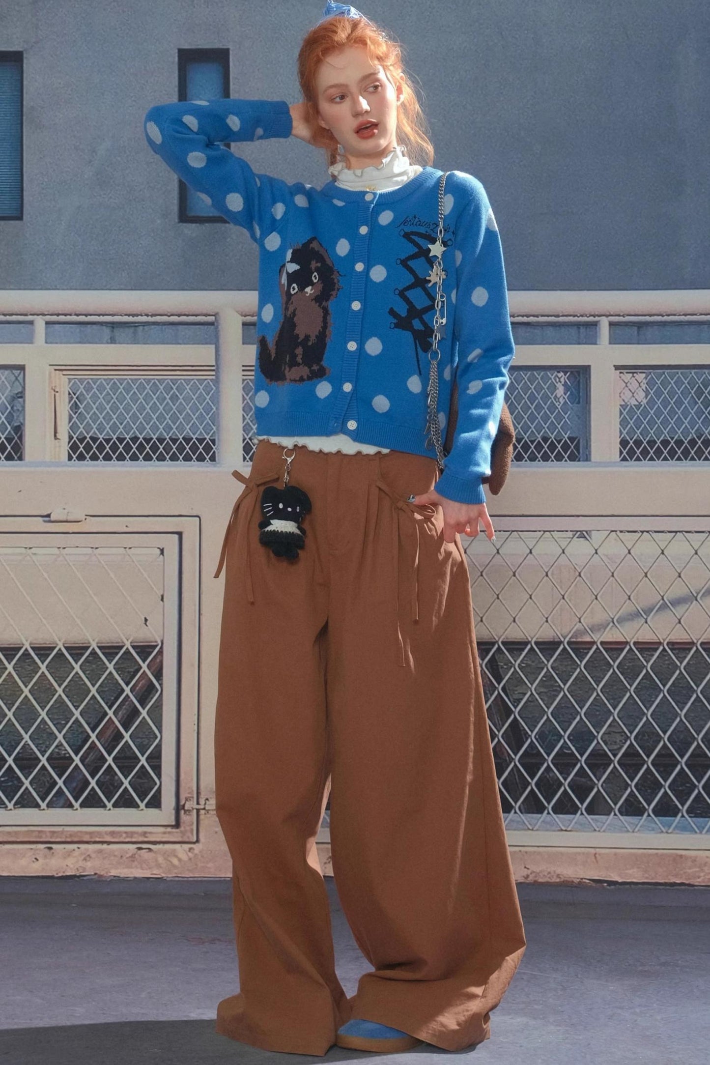 Autumn High-Waisted Slimming Brown Trousers