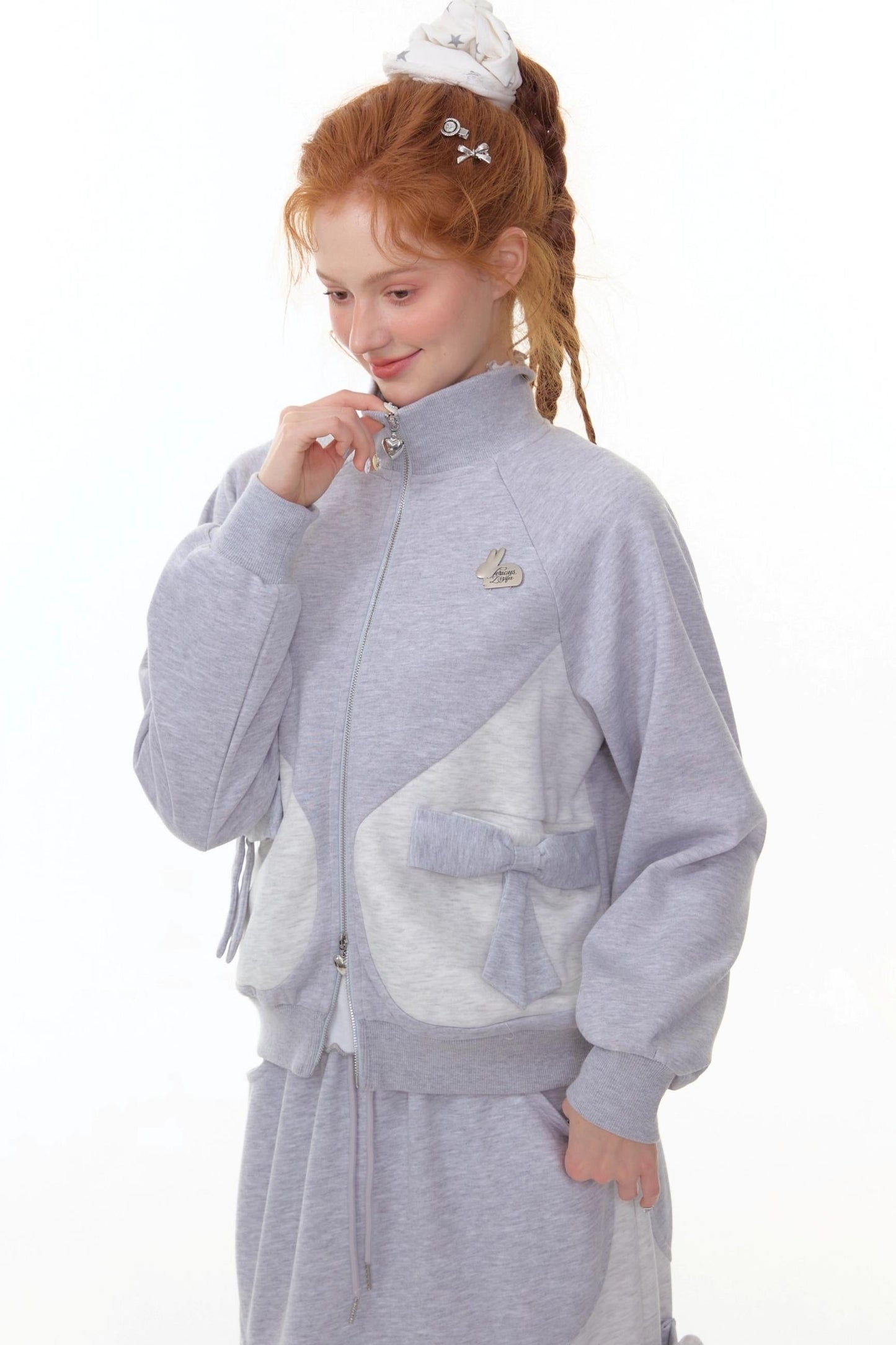 American Retro Bow Gray Sports Jacket