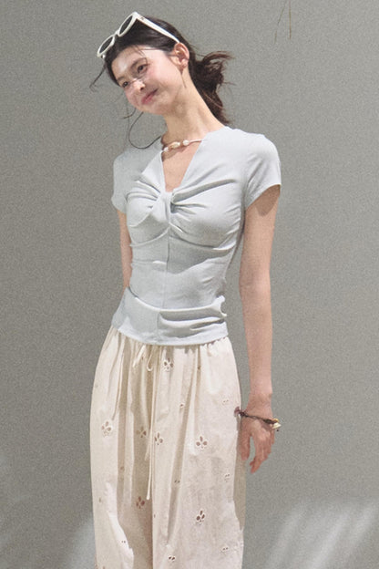 Cool Beaded V-Neck Tee