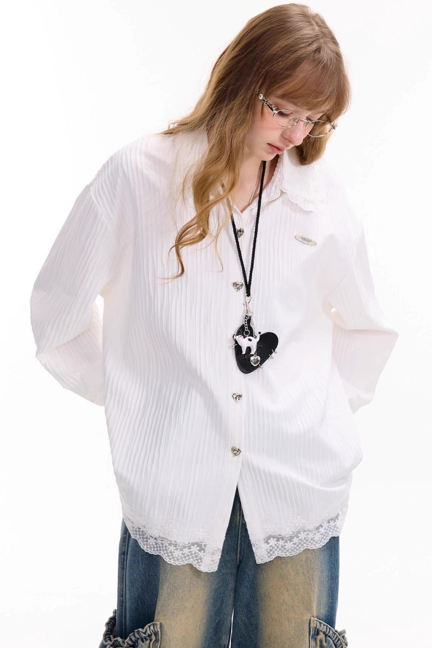 Autumn Lace Doll Collar Shirt