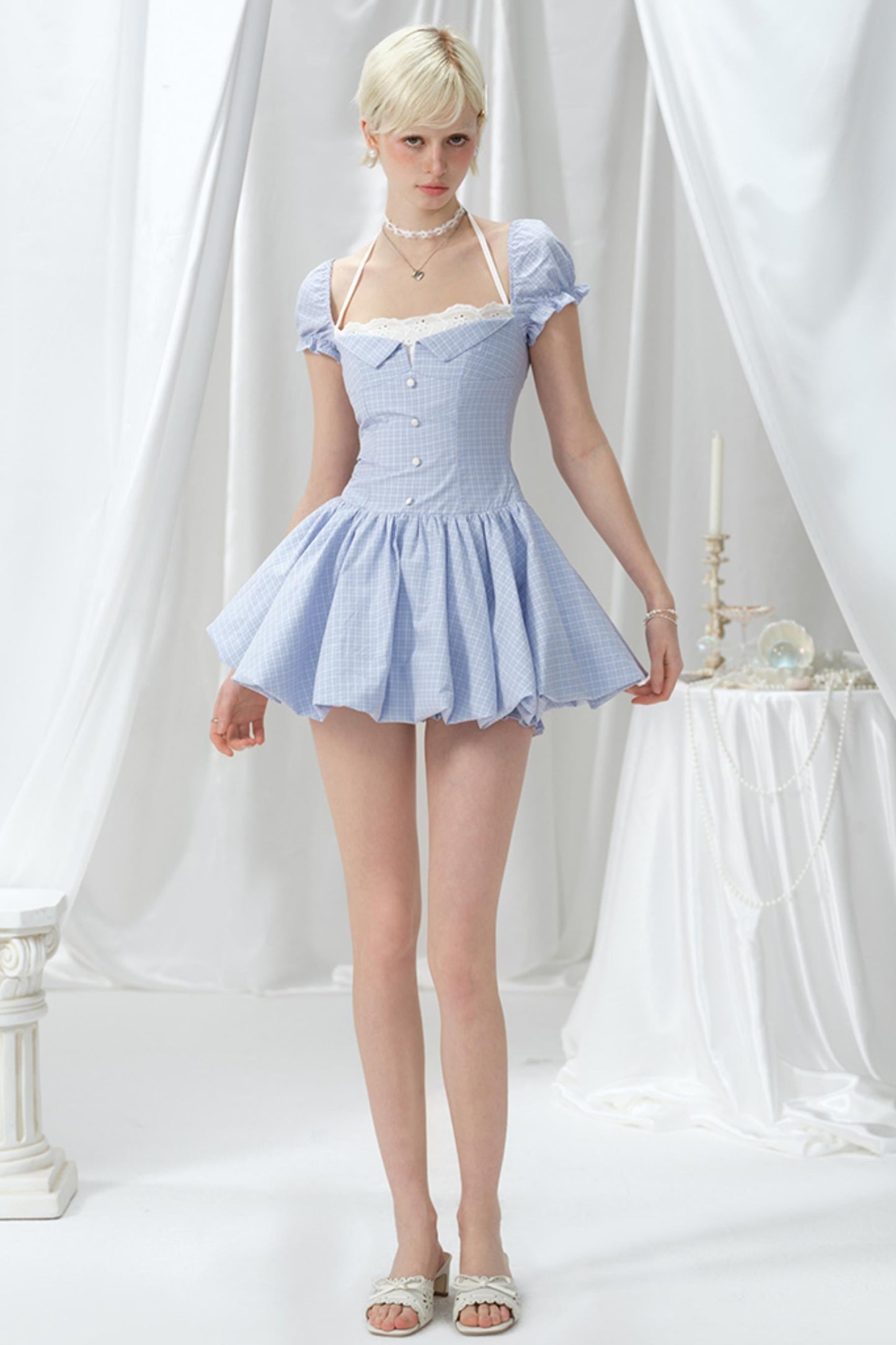 Spicy Plaid Floral Dress