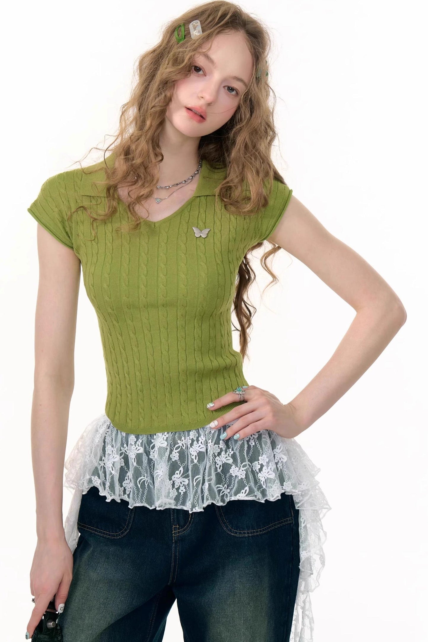 Summer Twist Slim Top Polo T-shirt