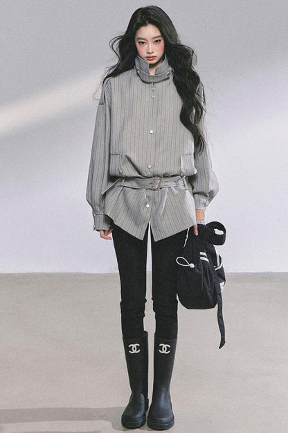 Autumn Striped Slimming Jacket