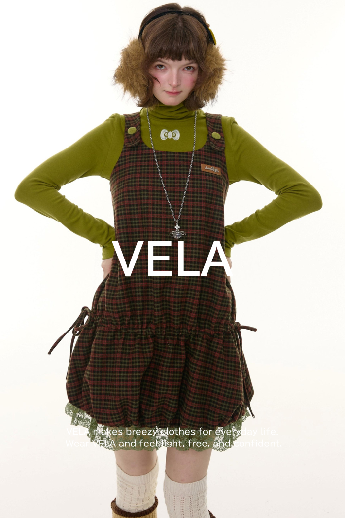 Autumn Retro Lace Plaid Dress