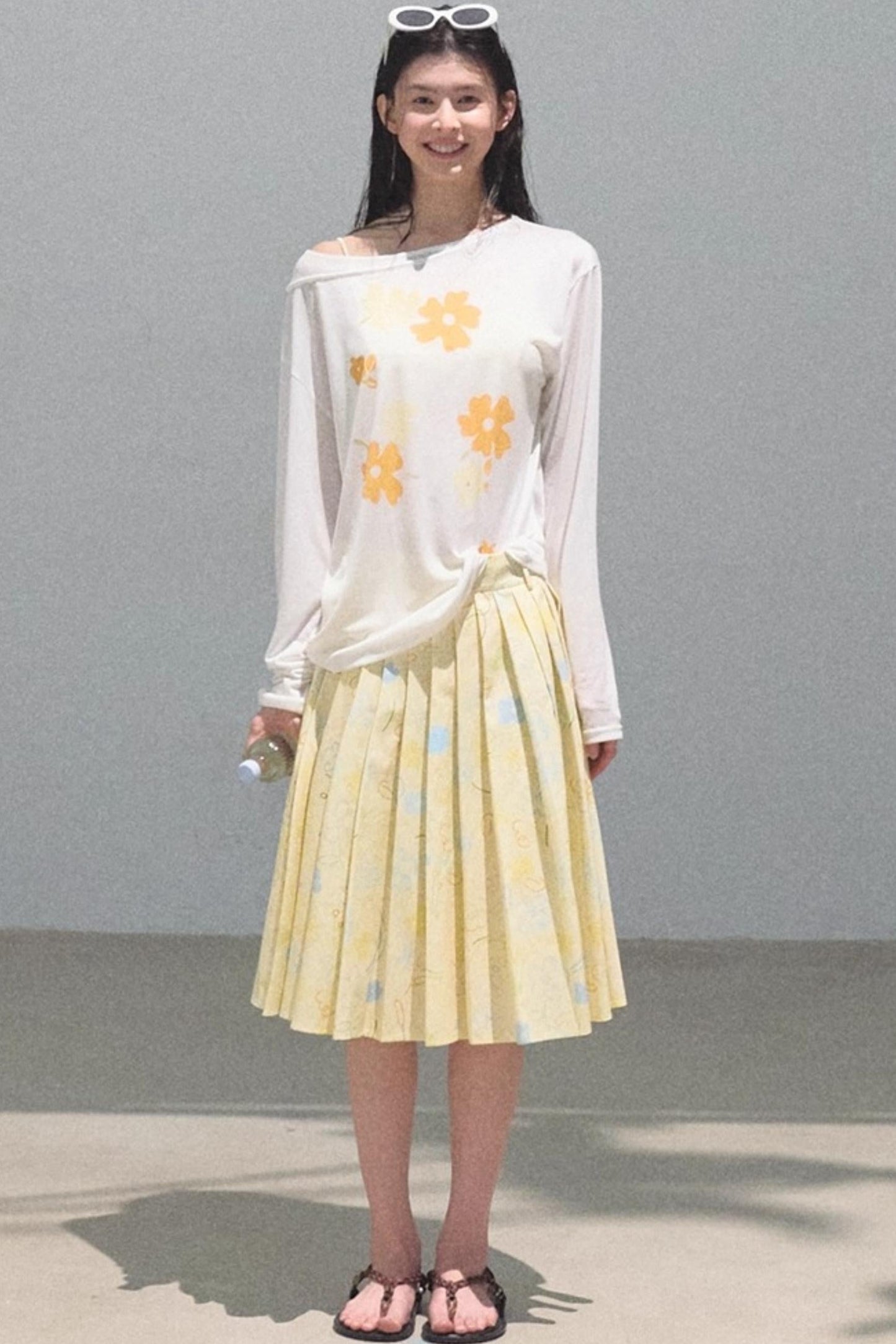 Floral Knit Off-the-Shoulder Cover-Up Top