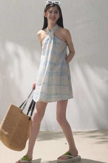 Linen Plaid Dress