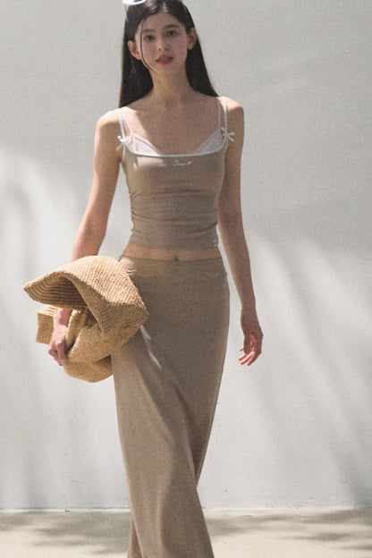 Stretch Chambray Camisole Set