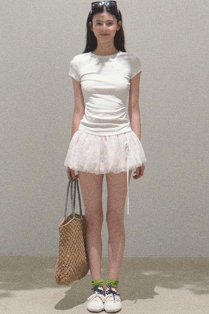 Floral Peplum Culottes Skirt Set