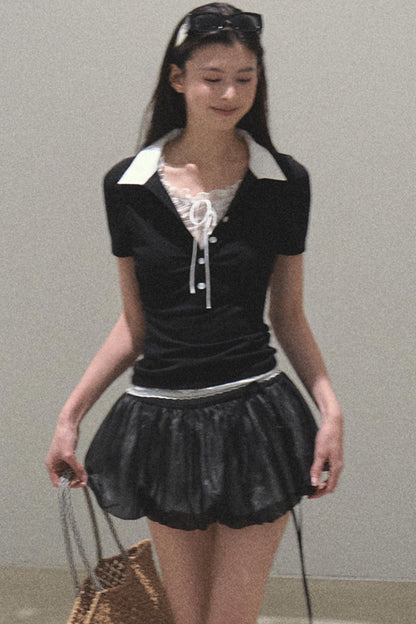 Floral Peplum Culottes Skirt Set