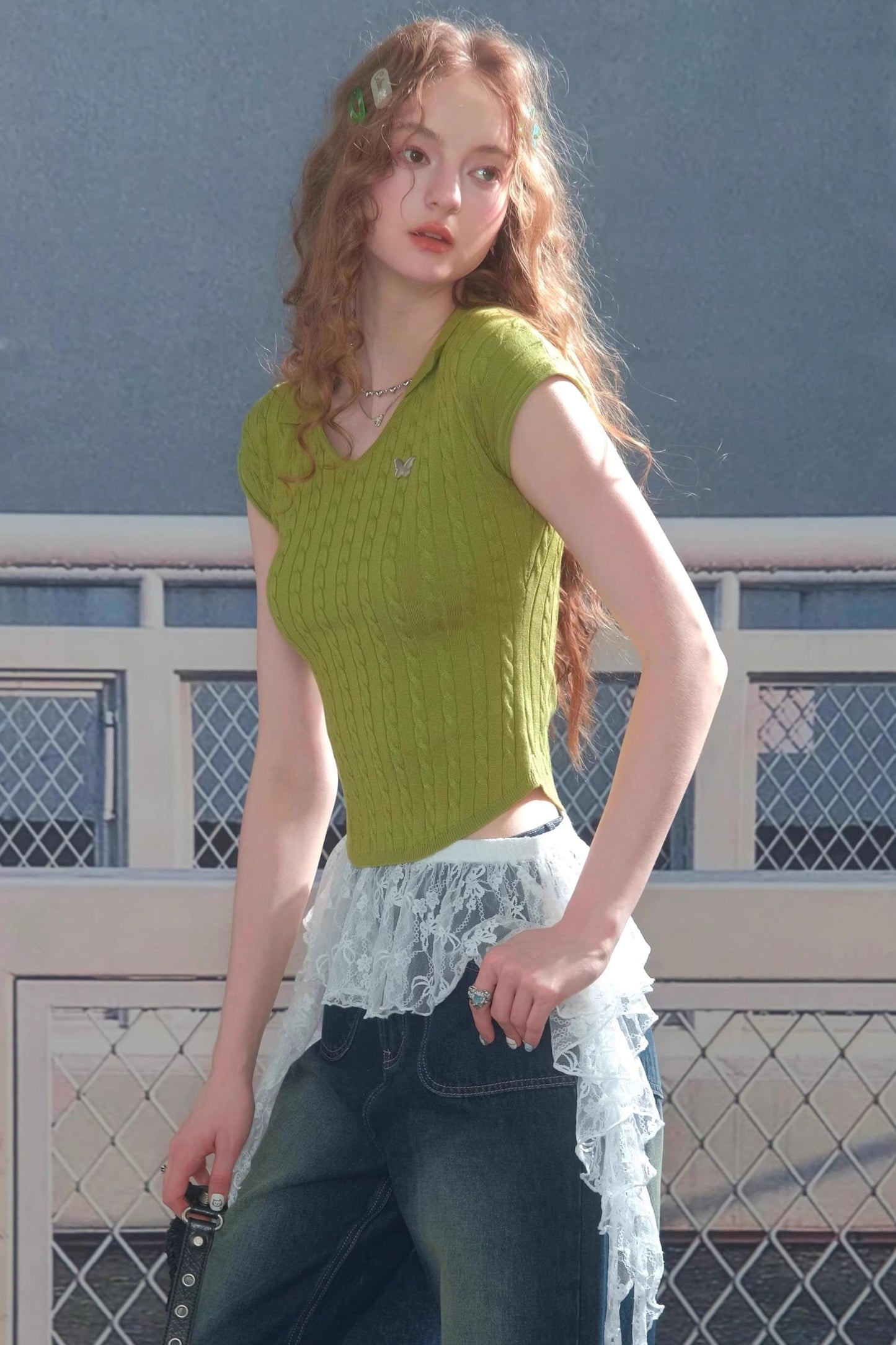 Summer Twist Slim Top Polo T-shirt