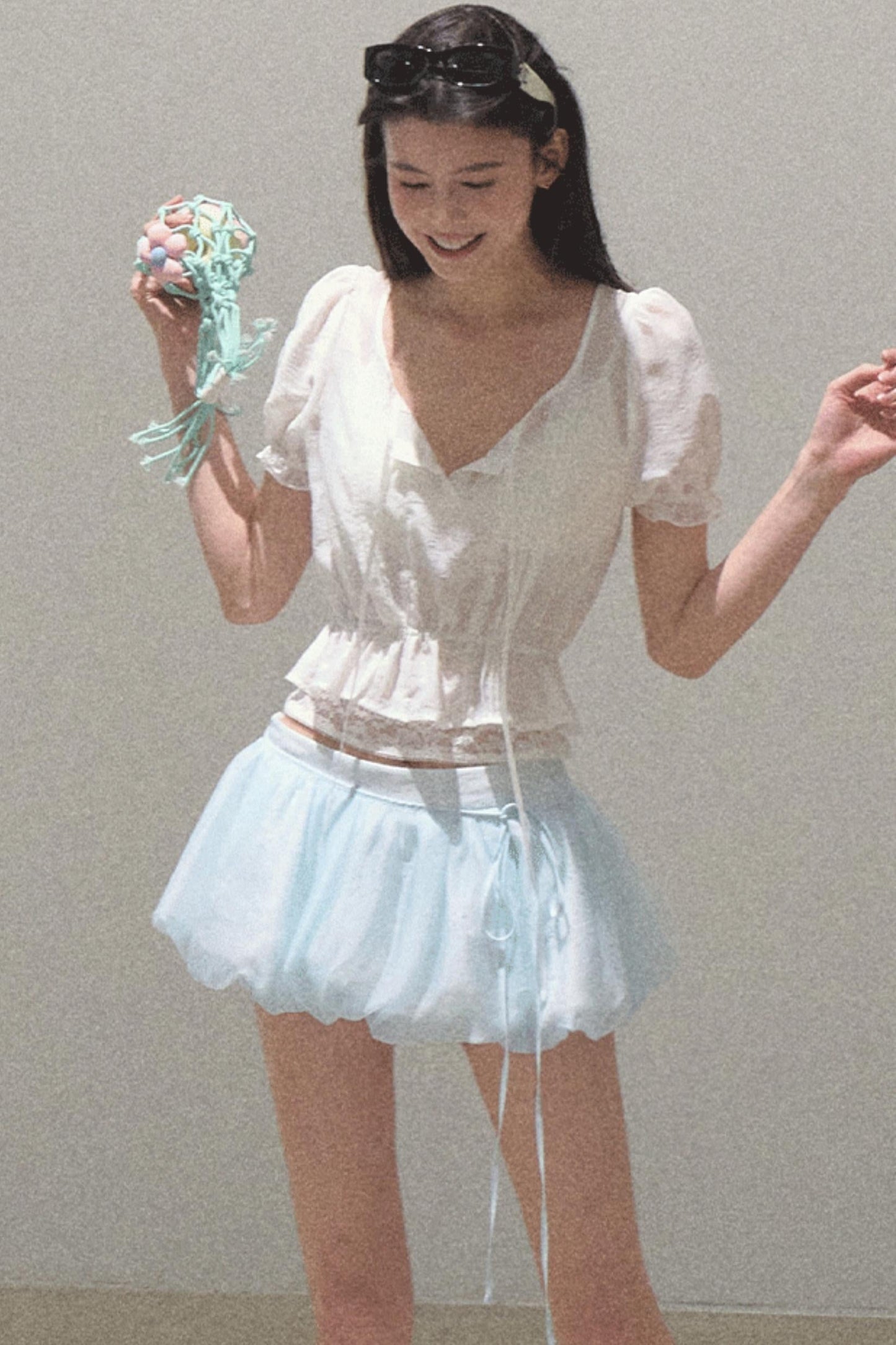 Floral Peplum Culottes Skirt Set