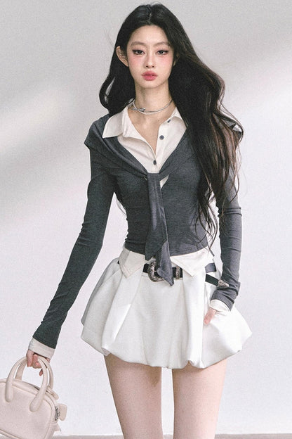 Autumn Waist Slimming Long-Sleeved Tops