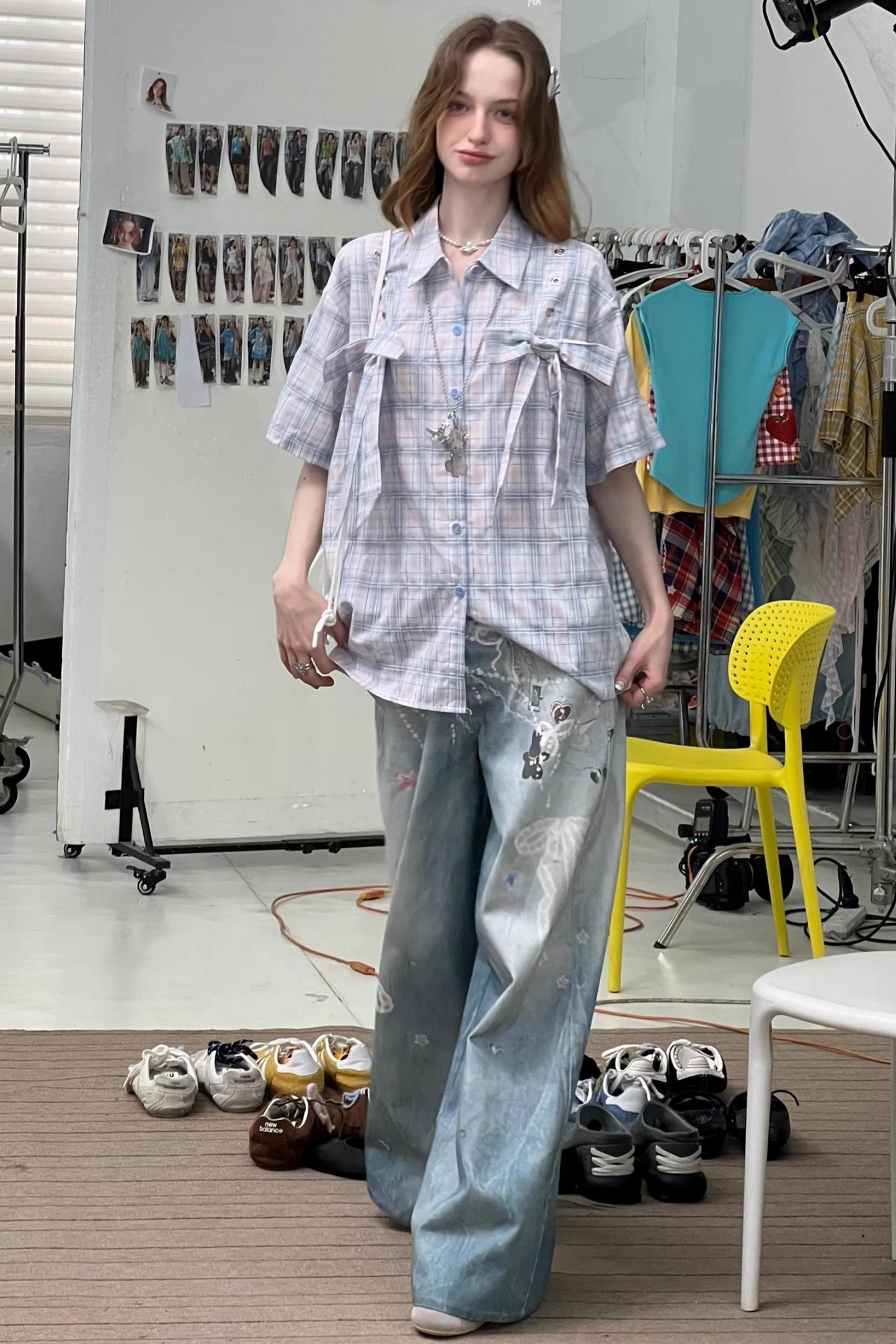 Vintage Pink Plaid Top