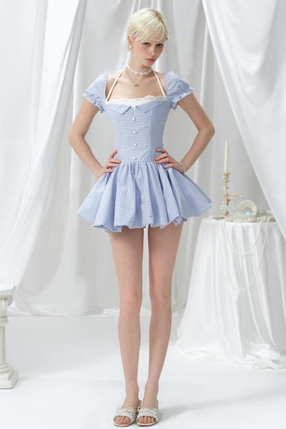 Spicy Plaid Floral Dress