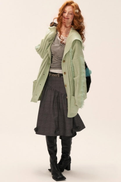 花朵图案高档中长裙