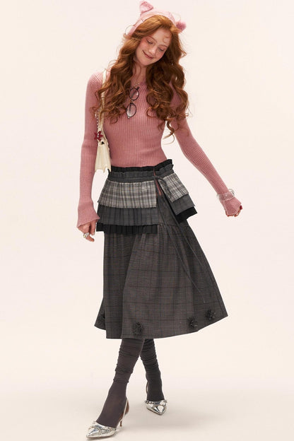 Autumn Plaid Layered Niche Skirt