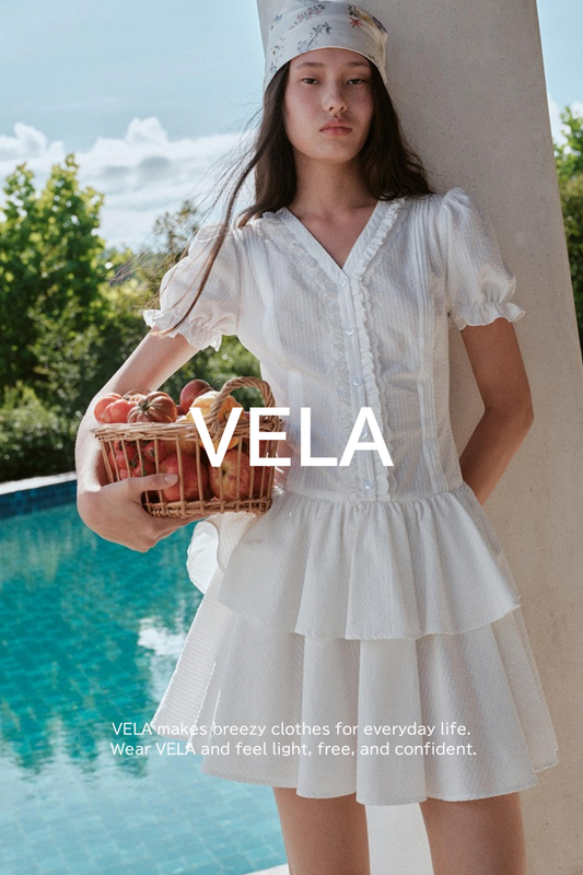 Blue Hour V-Neck Double-Sleeved Dress