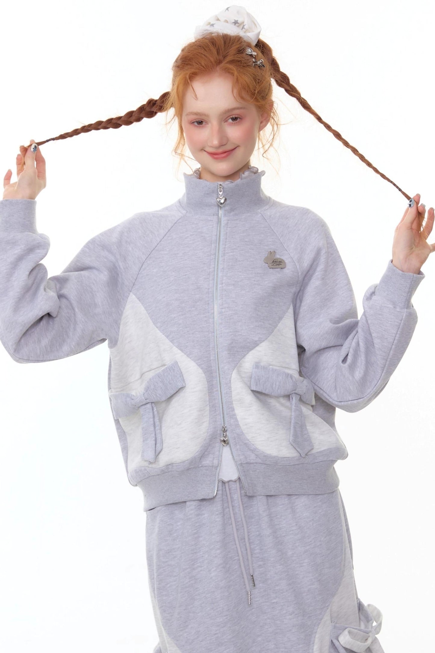 American Retro Bow Gray Sports Jacket