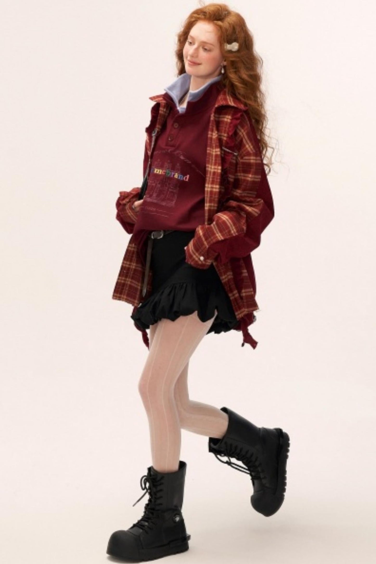 Vintage Patchwork Casual Plaid Shirt