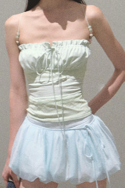 Floral Peplum Culottes Skirt Set