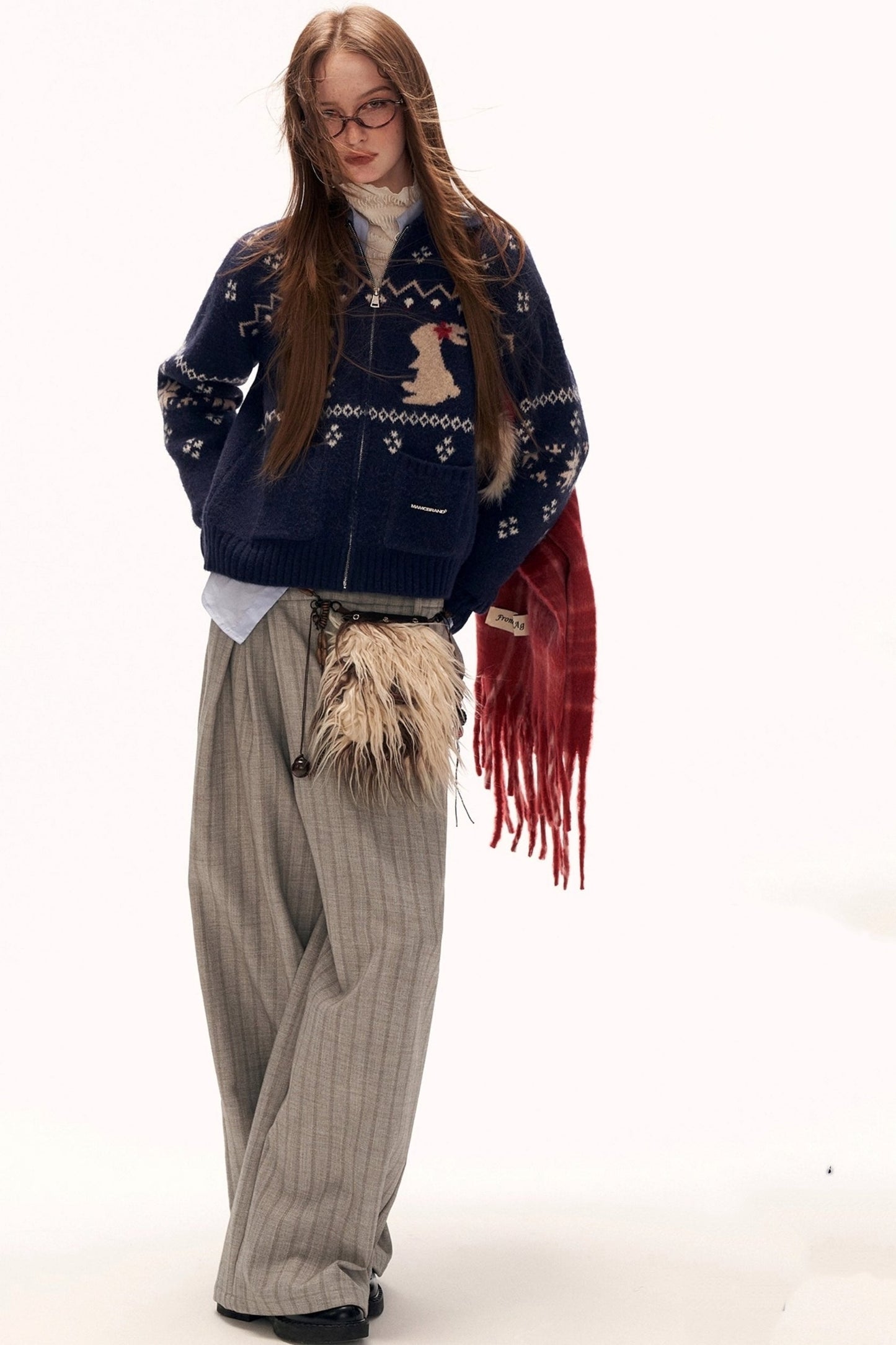 Deconstructed Patchwork Pleated Trousers