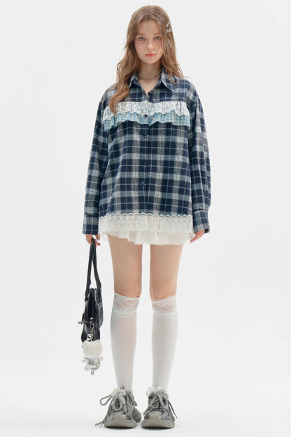 American Retro Blue Check Shirt