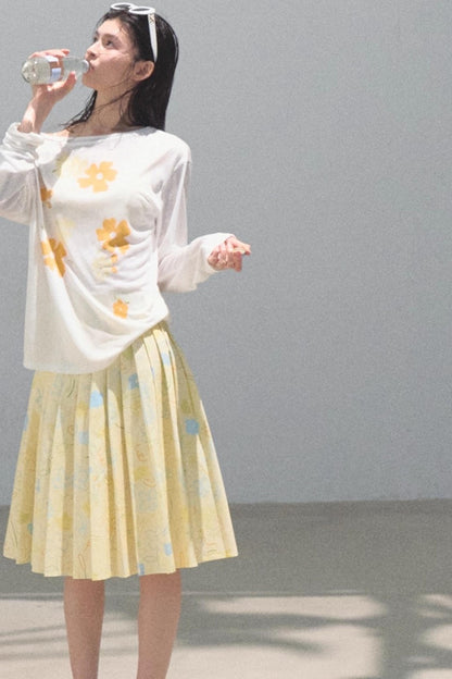 Floral Knit Off-the-Shoulder Cover-Up Top