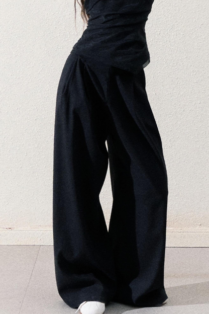 Casual Slim Jacket & Wide Lace Pants Set-Up