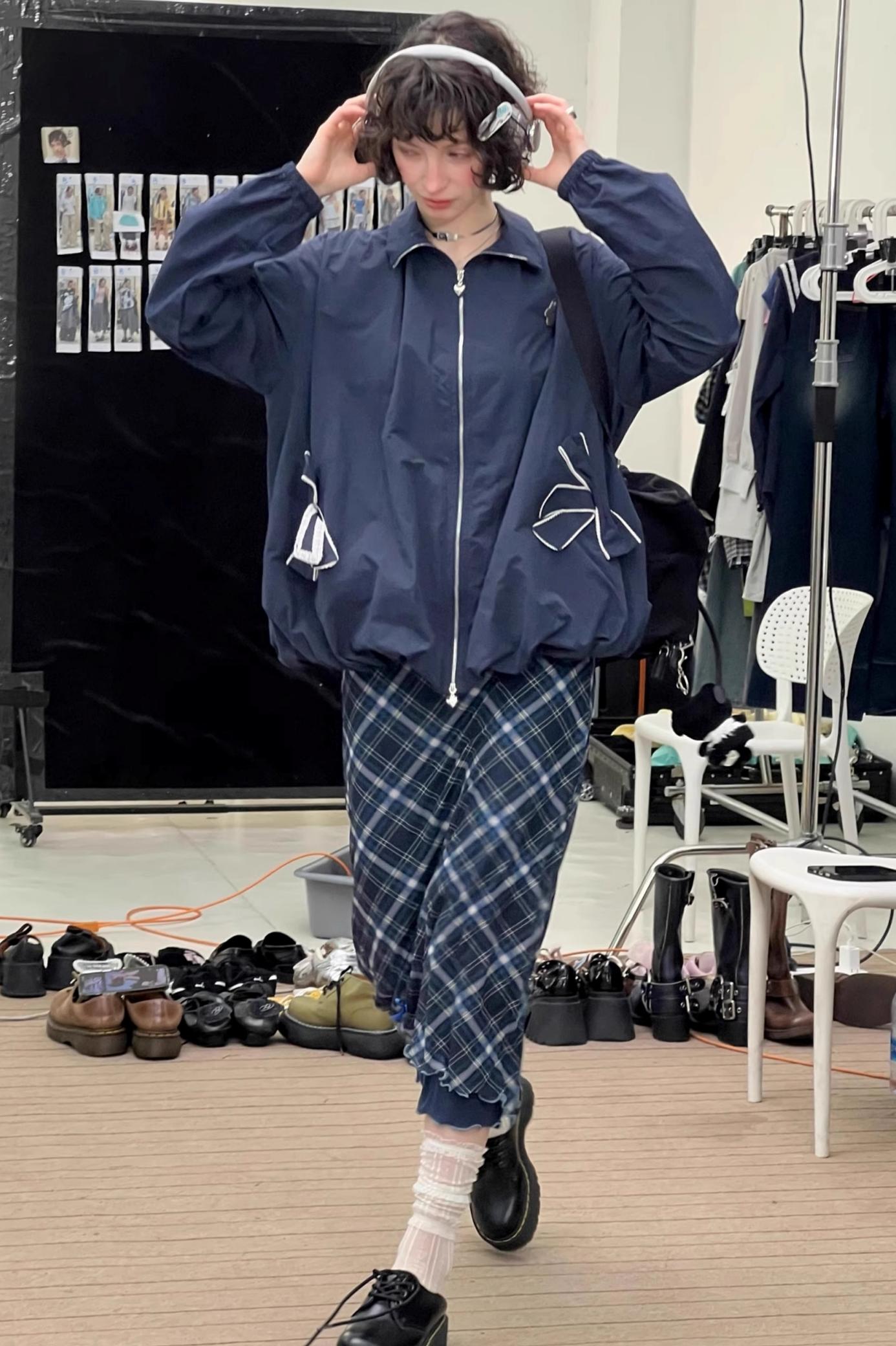 Autumn Winter Dark Blue Jacket