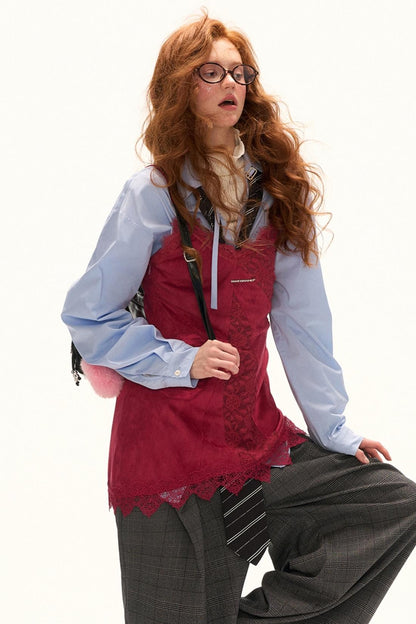 Autumn Lace Satin Camisole Dress