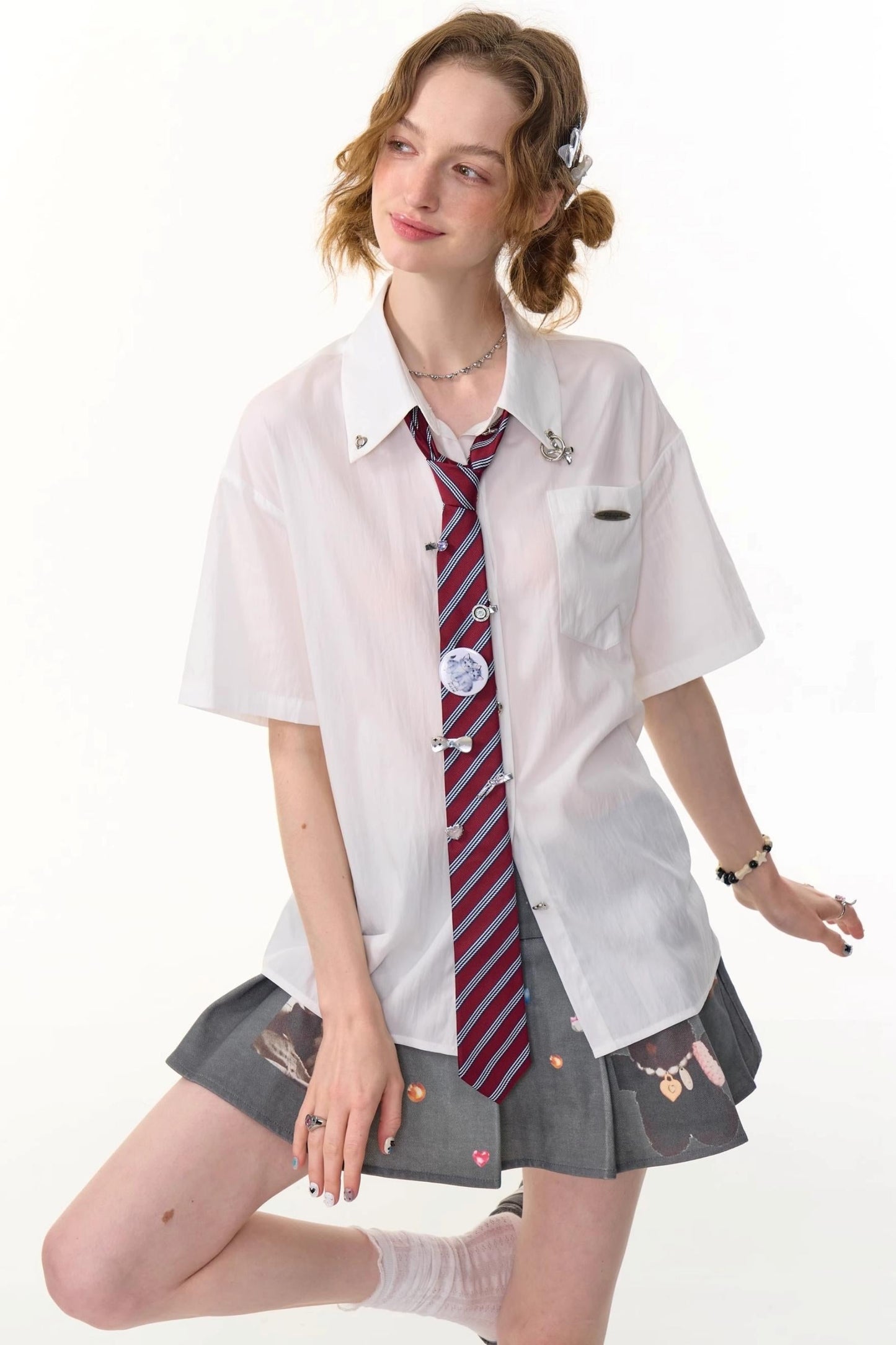 White Short Sleeve Top