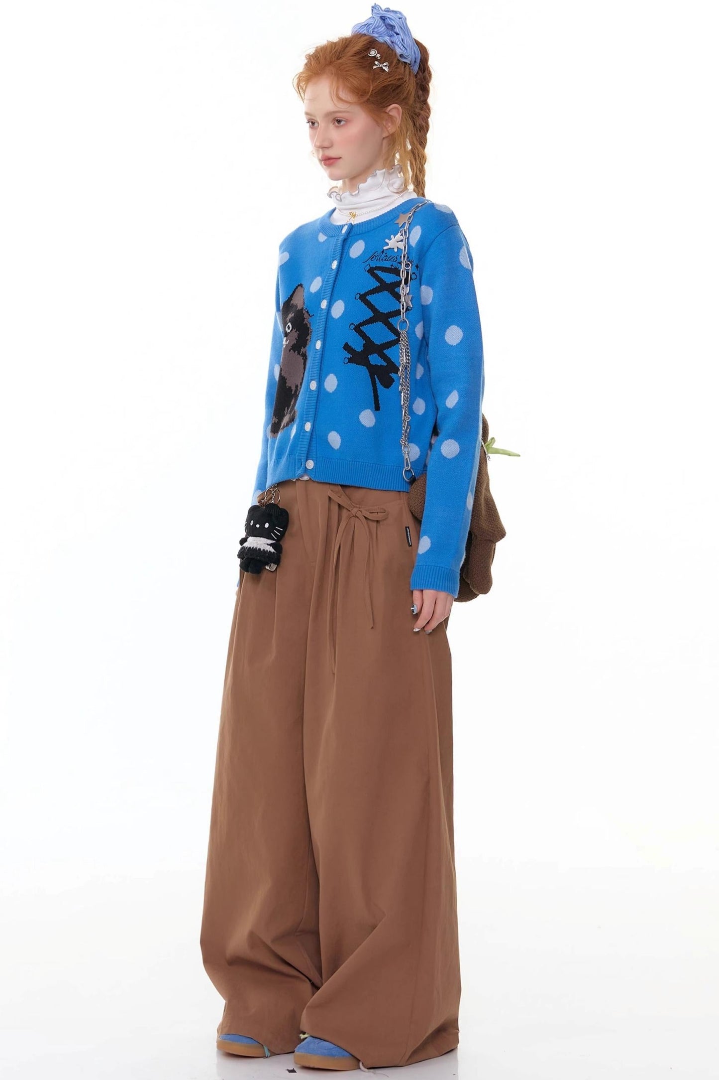 Autumn High-Waisted Slimming Brown Trousers