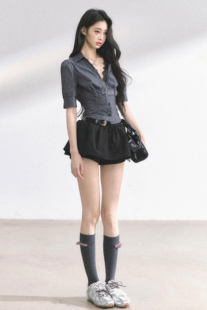 French V-Neck Lace Top