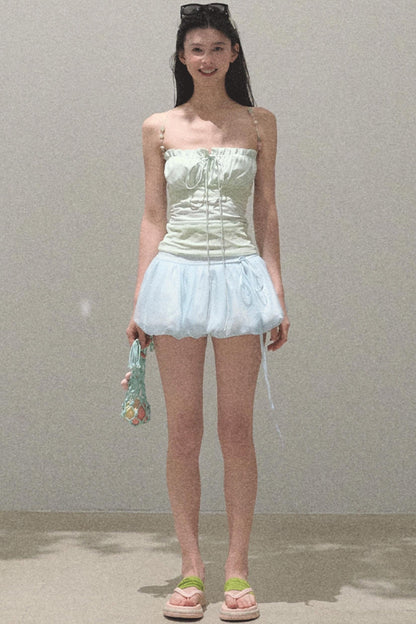 Floral Peplum Culottes Skirt Set