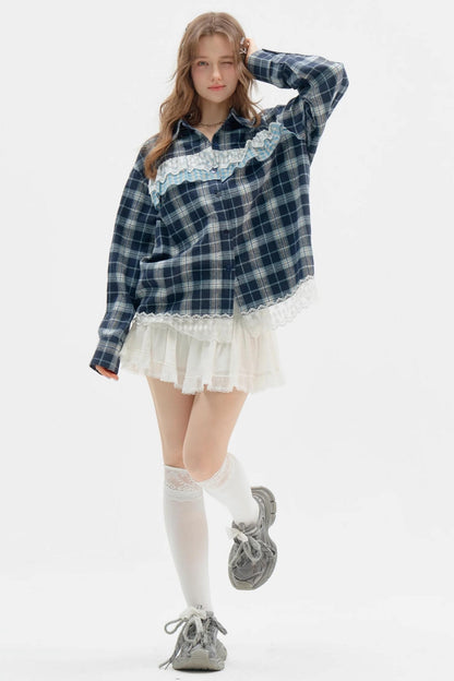 American Retro Blue Check Shirt