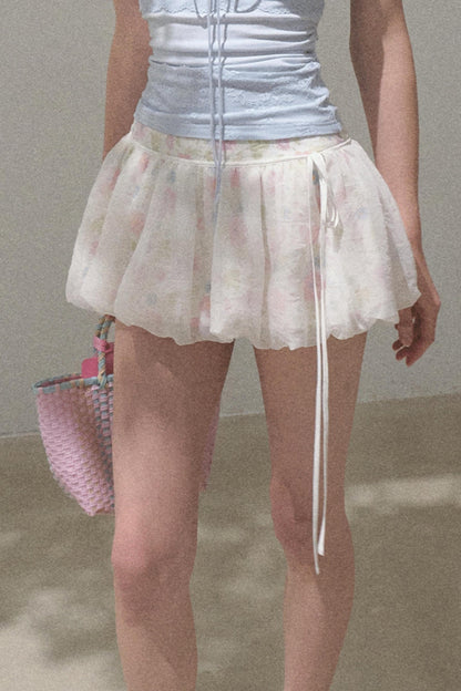 Floral Peplum Culottes Skirt Set