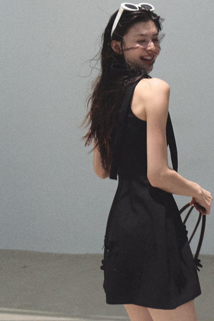 Summer Stars Floral Ribbon Racer Dress