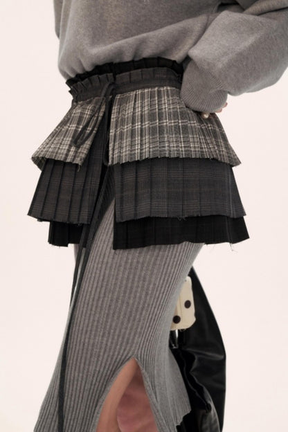 气质灰色毛衣连衣裙