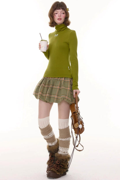 Autumn Retro High Neck Knitted Top