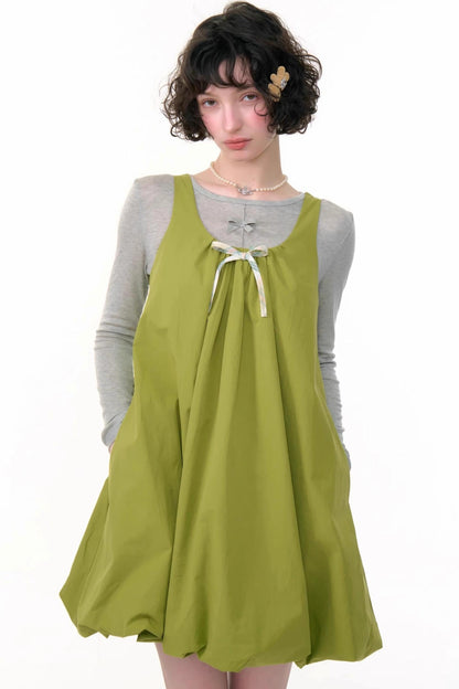Green Bud Sleeveless Dress