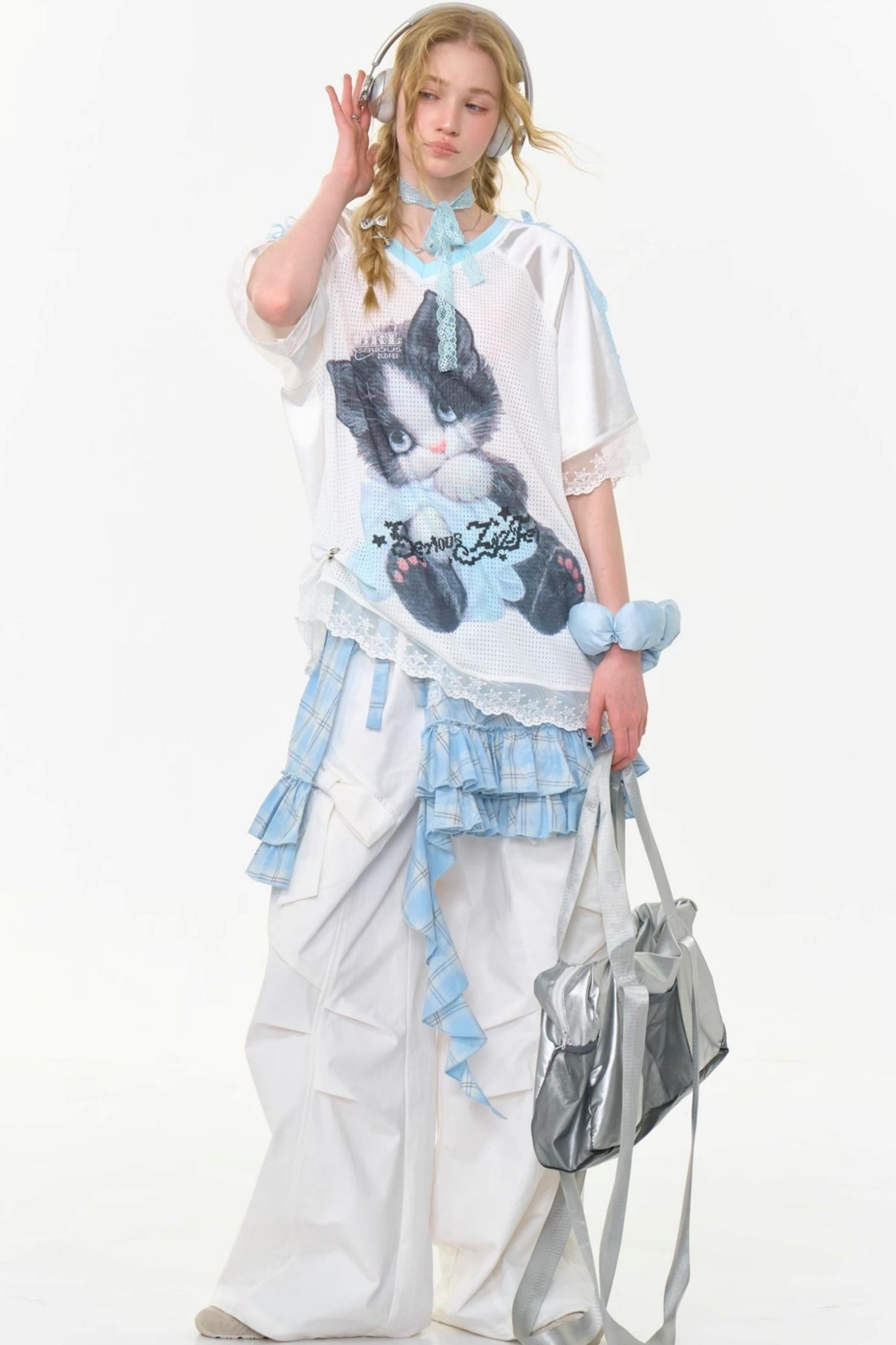 Retro White High-Waist Wide-Leg Pants