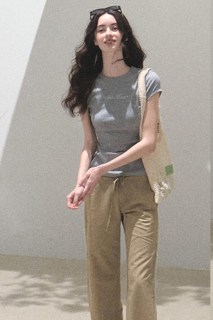 Copper Lace Wide Leg Pants