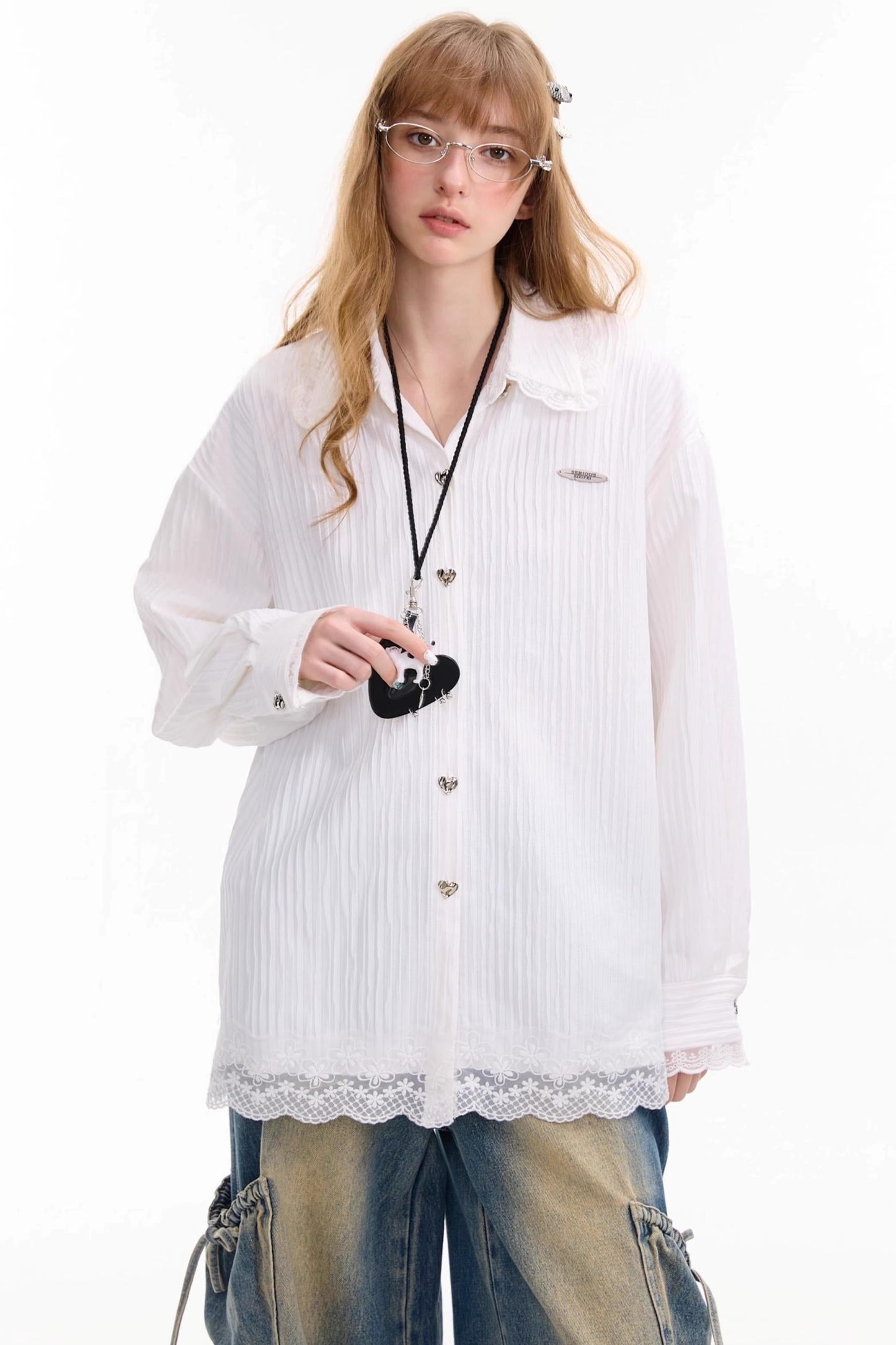 Autumn Lace Doll Collar Shirt