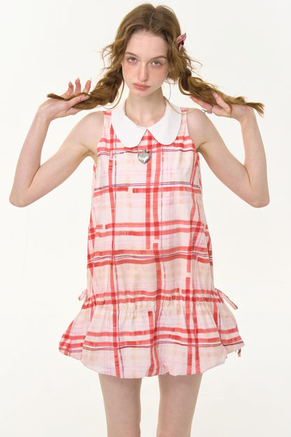 Pink Plaid Doll Dress
