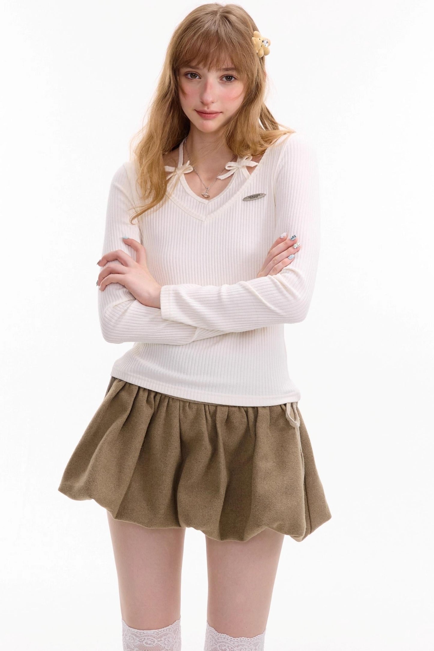 Autumn Bow Halterneck Slimming Top