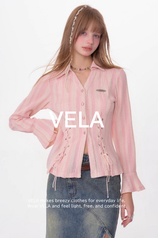 Texture Slim Tie Long Sleeve Shirt
